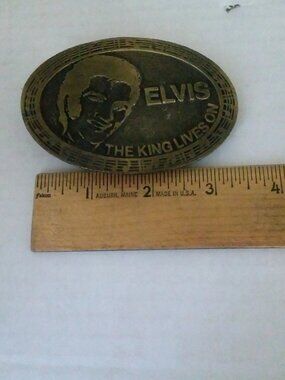 Elvis Presley The King Lives On Belt Buckle